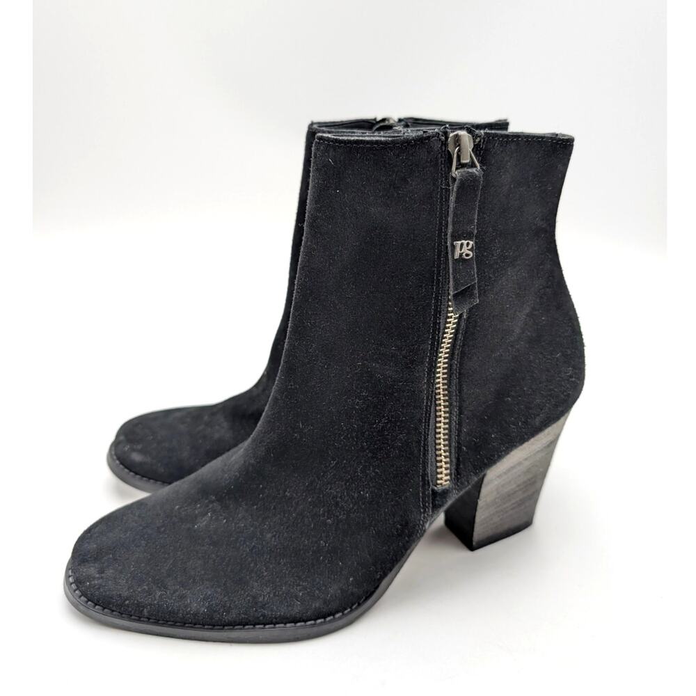 Paul Green Reya Block Heel Ankle Boots Women's Black Leather Size US8.5/UK6 EU39